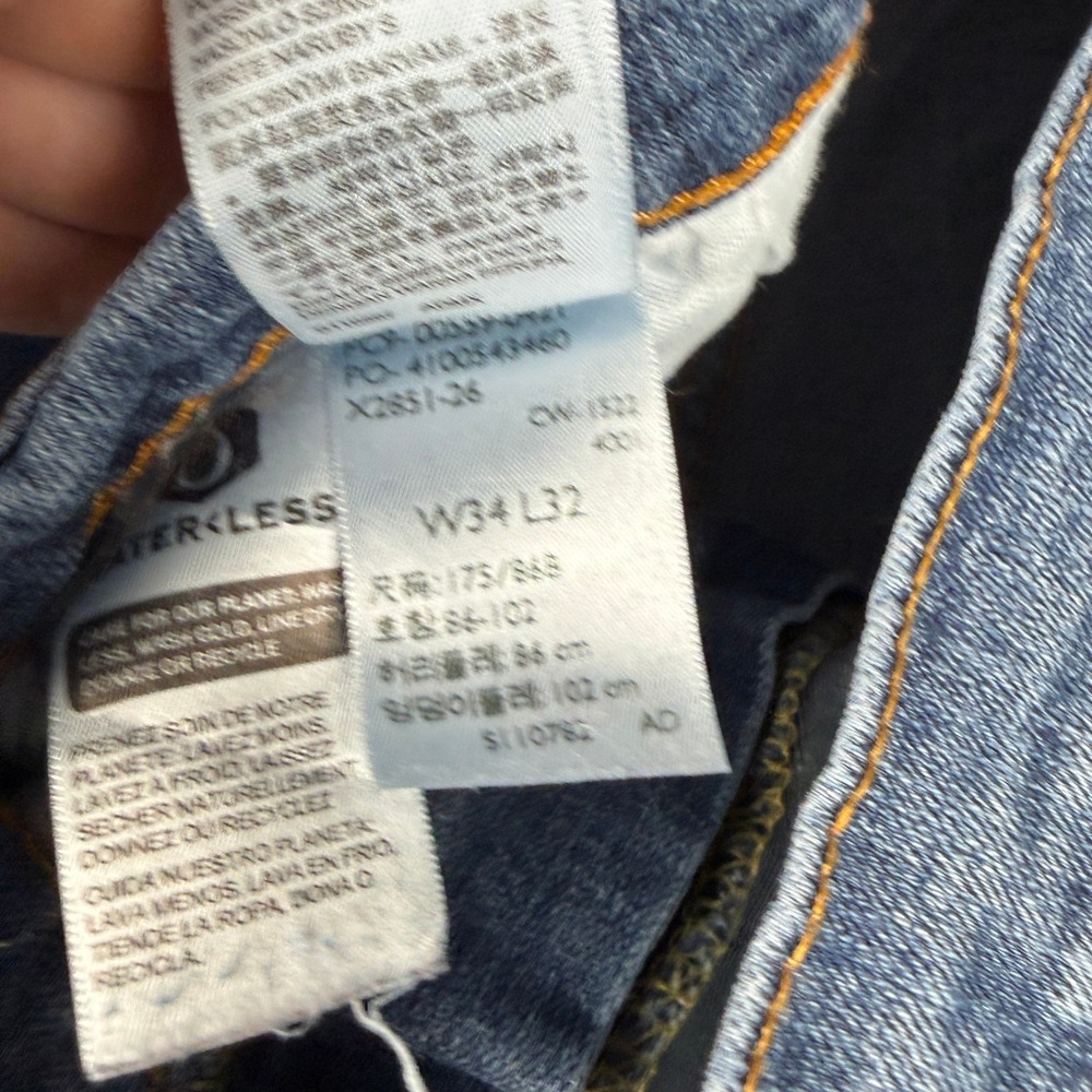 Levis 559 Jeans Mens 34x32 Blue Denim Classic Casual Straight Leg Dark Wash - Picture 7 of 15